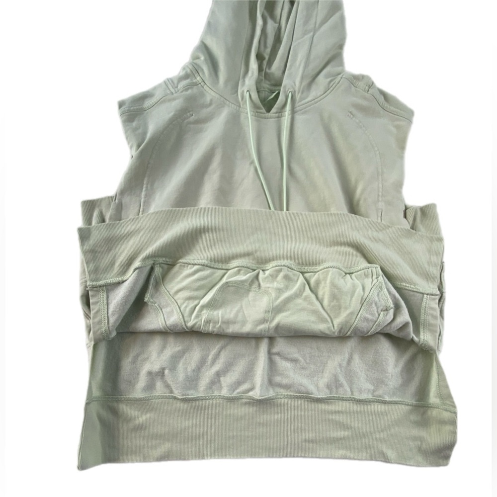 Lululemon French Terry Sleeveless Hoodie Kohlrabi Green size 4 - Picture 7 of 10